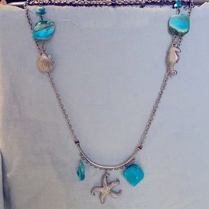 Ocean Themed Necklace and Earrings. One of a kind.